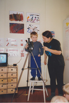 Animaatiotyöpaja päiväkodissa Oulussa vuonna 1998.