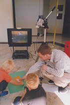 Hakki ja Maikki olivat Raumalla yhteistyössä Sinisen meren elokuvajuhlan kanssa vetämässä animaatiopajaa vuonna 1999.