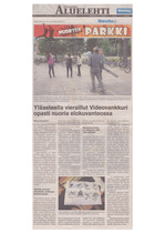 14.11.2012 Orimattilan Aluelehti - Yläasteella vieraillut Videovakkuri opasti nuoria elokuvanteossa.
Videovankkuri Hollolan yläasteella.

