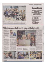 14.04.2013 Uutis-Jousi  -  Videokurssi innostaa nuoria.  Videovankkurit pysähtyivät.
Dokumenttipaja Siilinlahden koulussa.