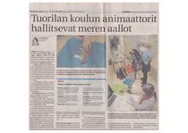 04.04.2012 Uusimaa - Tuorilan koulun animaattorit hallitsevat meren aallot.
Videovankkuri animaatiopaja Tuorilan koululla, Porvoossa.