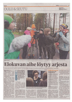 20.11.2012  Kaleva  -  Elokuvan aihe löytyy arjesta
Videovankkuri Hönttämäen koulussa, Oulussa.