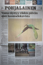 28.09.2016 Pohjalainen  |  Vaasa
Vaasa täyttyy viiden päivän ajan luontoelokuvista