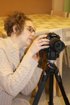 Heidi kuvausvalmiudessa Kangasalan taltiointiprojektissa, keväällä 2013