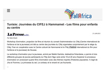 21.06.2012  LaPresse    -    Journées du CIFEJ à Hammamet - Les films pour entants au centre