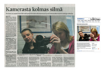 15.03.2012 Ilkka  -  Kamerasta toinen silmä.  Ihminen voi saada itsestään aiempaa kokonaisvaltaisemman kuvan katsomalla itsestä otettuja videoita.
Videovankkuri Kauhajoen koulukeskuksessa.